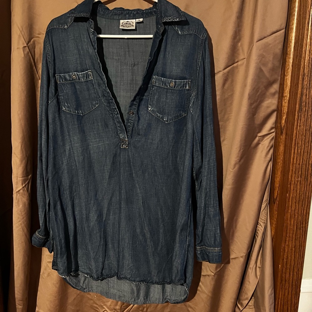 Cowgirl Justice Denim Tunic Shirt